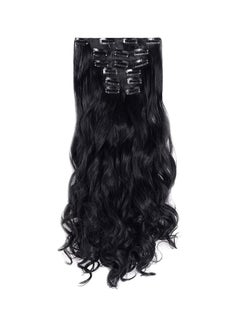 OneDor 7-Piece Curly Full Head Clip-On Hair Extension Set 1B-Off Black 20inch  - Image 1