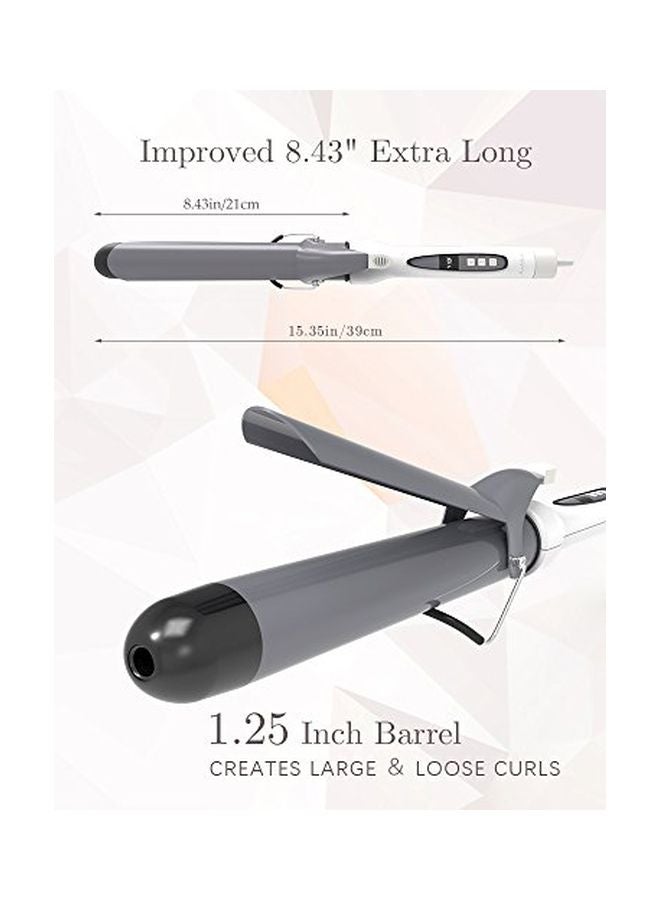 Anbber - Beach Waver Curling Iron With Hair Clip And Gloves Set White/Grey - Image 1