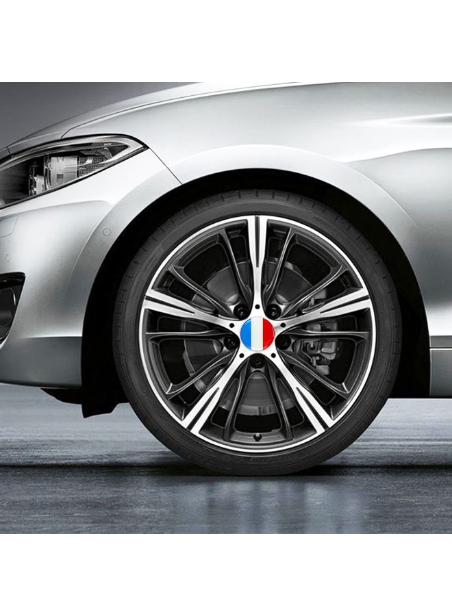 Generic 4-Piece France Flag Pattern Car Wheel Hub Metal Decorative Sticker  - Image 5