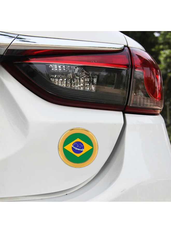 Generic Brazilian Flag Pattern Front Grill Metal Decorative Sticker  - Image 5