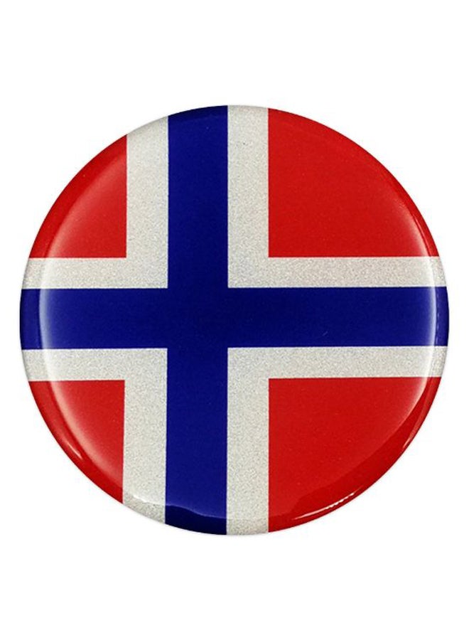 Generic 4-Piece Norwegian Flag Pattern Car Wheel Hub Metal Decorative Sticker  - Image 2