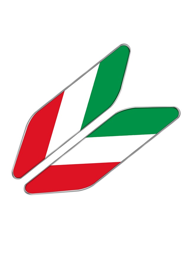 2-Piece Italian Flag Pattern Car Decorative Sticker - Image 1