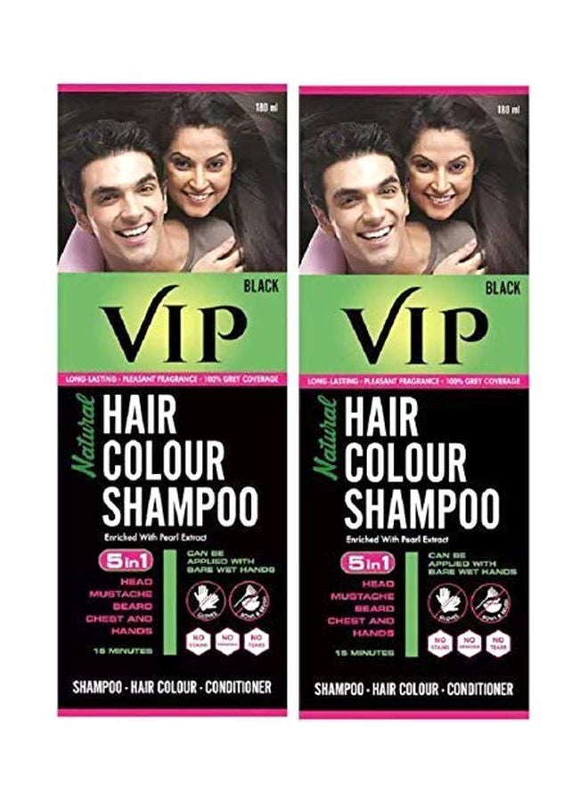 VIP 2-Piece 5 In 1 Permanent Hair Color Shampoo 180ml - Image 1