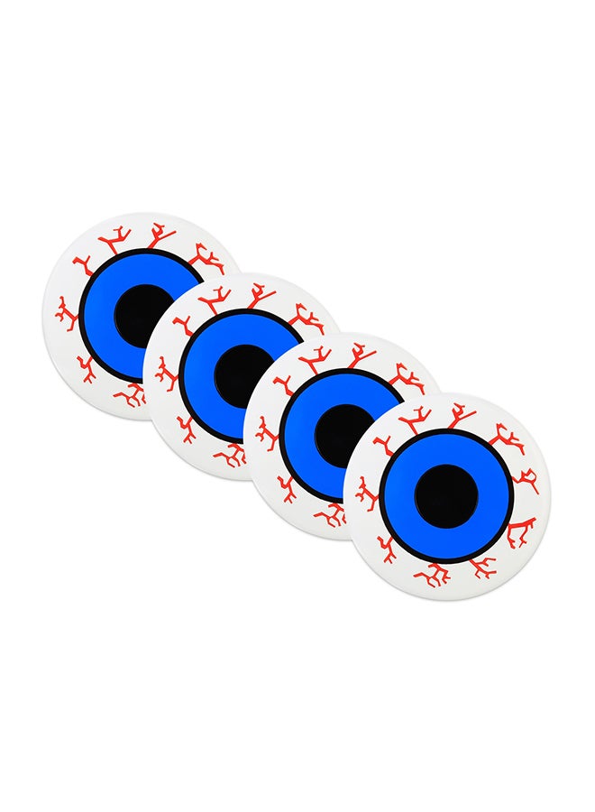 Generic 4-Piece Eye Pattern Car Wheel Hub Decorative Metal Sticker  - Image 1
