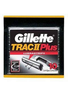 10-Piece TRAC II Plus Razor Blade Refills Silver