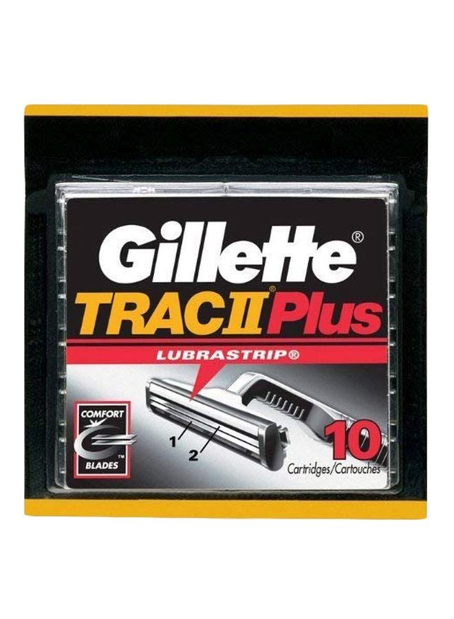 Gillette - 10-Piece TRAC II Plus Razor Blade Refills Silver - Image 1