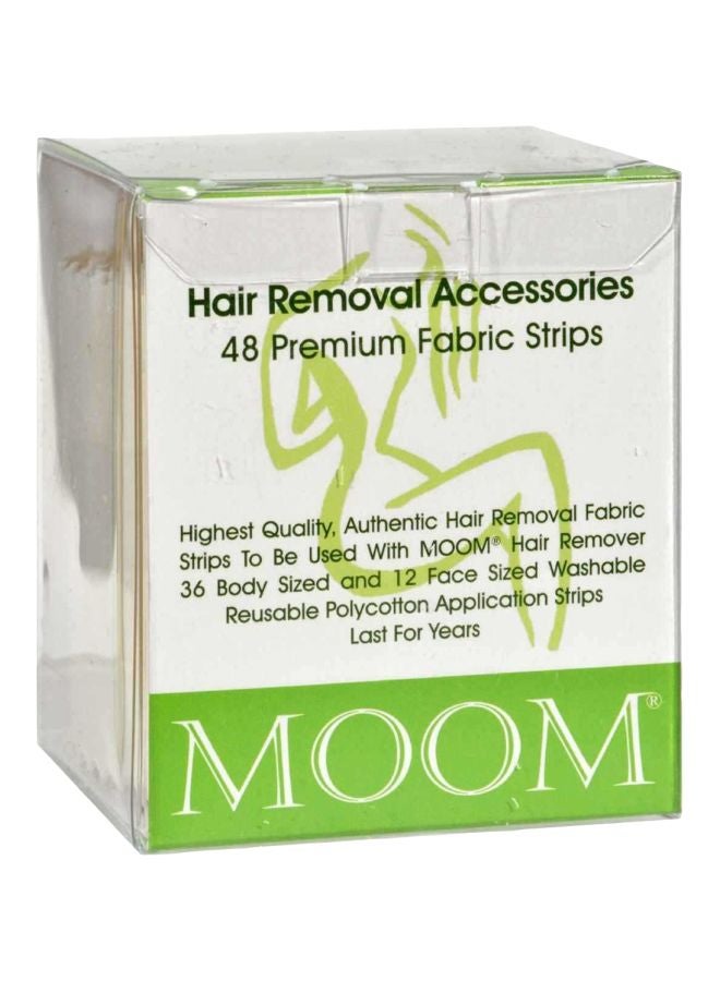 طقم أشرطة قماشية ممتازة لإزالة الشعر مكون من 48 قطعة أبيض