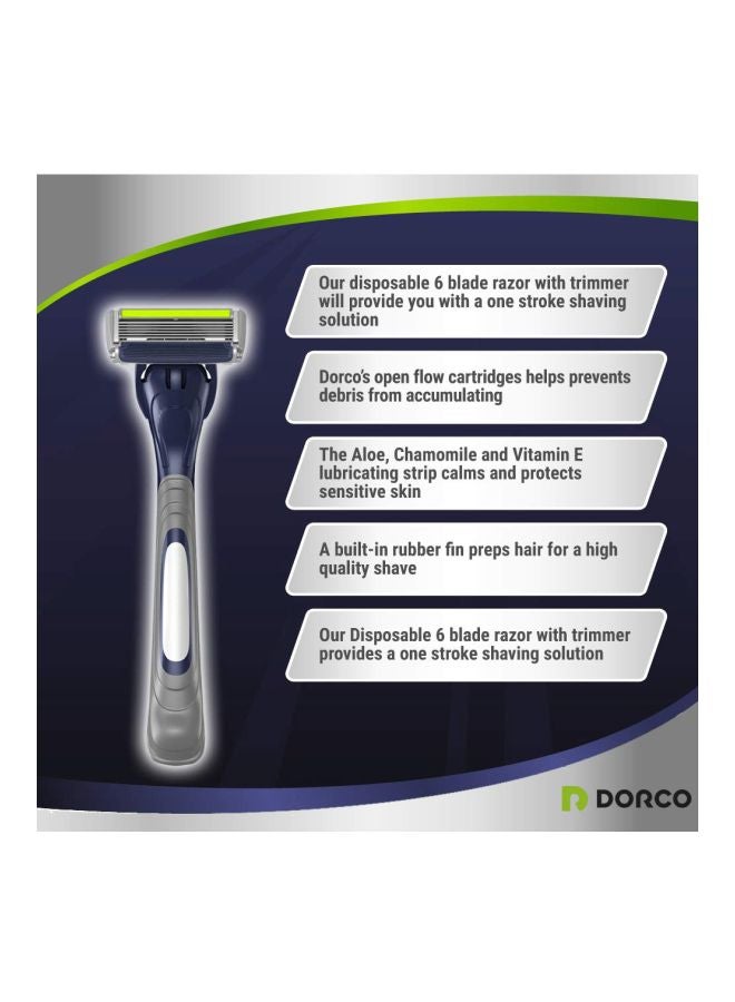 DORCO - 9-Piece Pace 6 Plus Disposable Razor With Blade - Image 1
