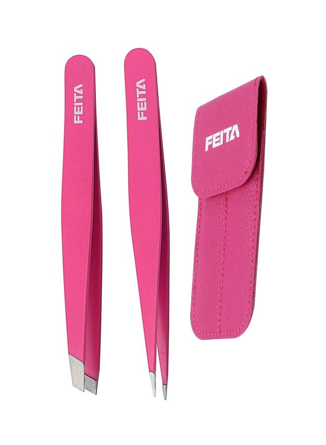 2-Piece Stainless Steel Tweezers Pink - v1569590510/N29305113A_1