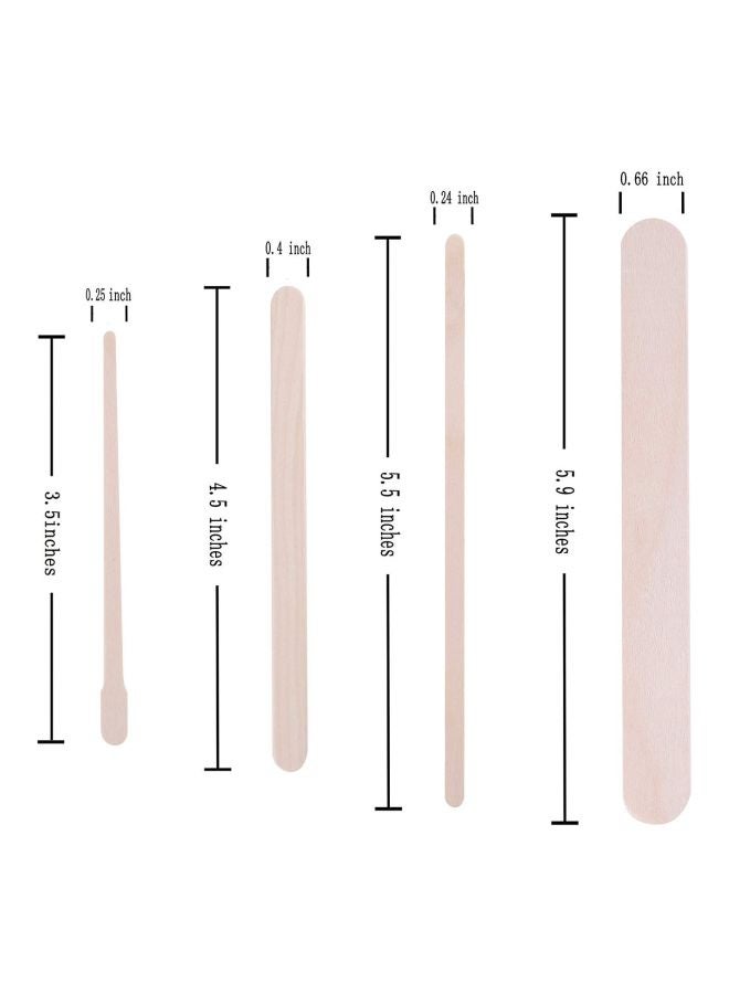 Whaline 500-Piece Wooden Wax Spatulas Beige - Image 2