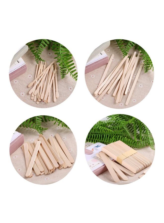 Whaline 500-Piece Wooden Wax Spatulas Beige - Image 4