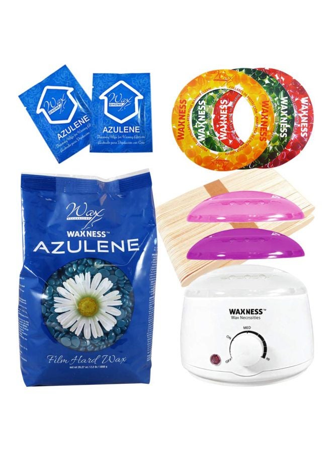 wax necessities Waxness Azulene Waxing Kit With Wax Bag Blue 1000grams - Image 1