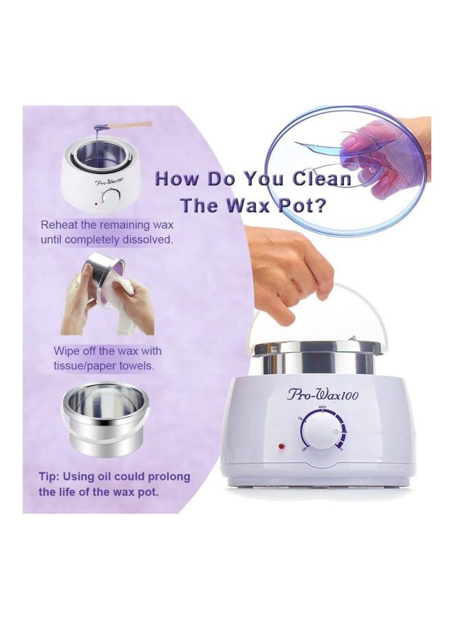 BYBOO Pro-Wax 100 Wax Warmer Hair Removal Kit White/Blue  - Image 3
