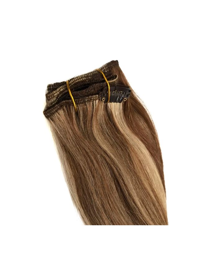 7-Piece Silky Straight Soft Remy Weft Clip-In Hair Extensions Brown 15inch - v1569590642/N29315612A_4