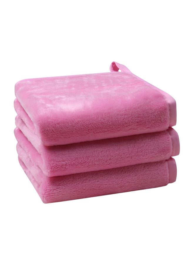 lifaith 3-Piece Microfiber Makeup Removal Cloths Pink - Image 1