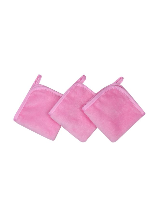 lifaith 3-Piece Microfiber Makeup Removal Cloths Pink - Image 3
