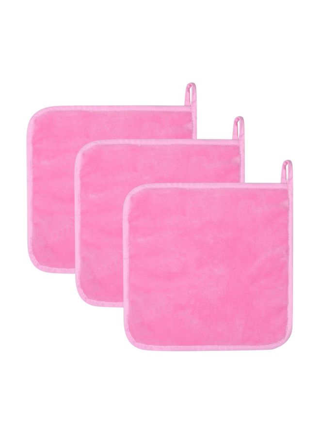 lifaith 3-Piece Microfiber Makeup Removal Cloths Pink - Image 2