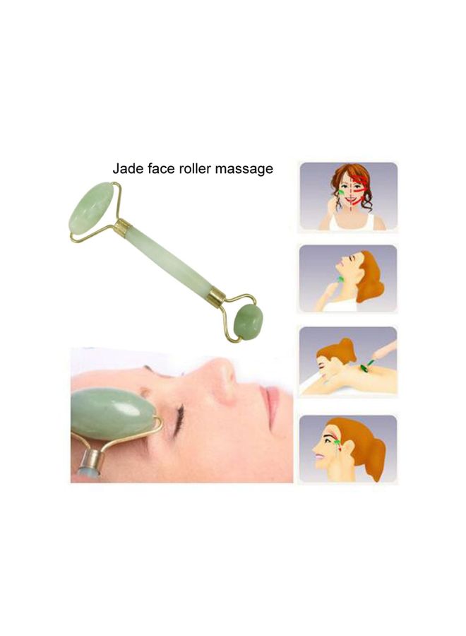 Yafine 3-Piece Jade Roller Massager With Facial Gua Sha Tool And Silicone Cupping Therapy Kit Set Green/Gold/Blue  - Image 4