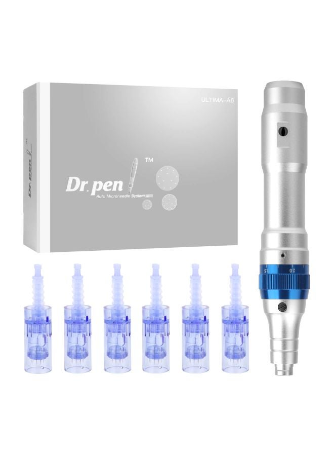 Boeson Dr. Pen Ultima A6 Professional Microneedling Pen Silver/Blue  - Image 1