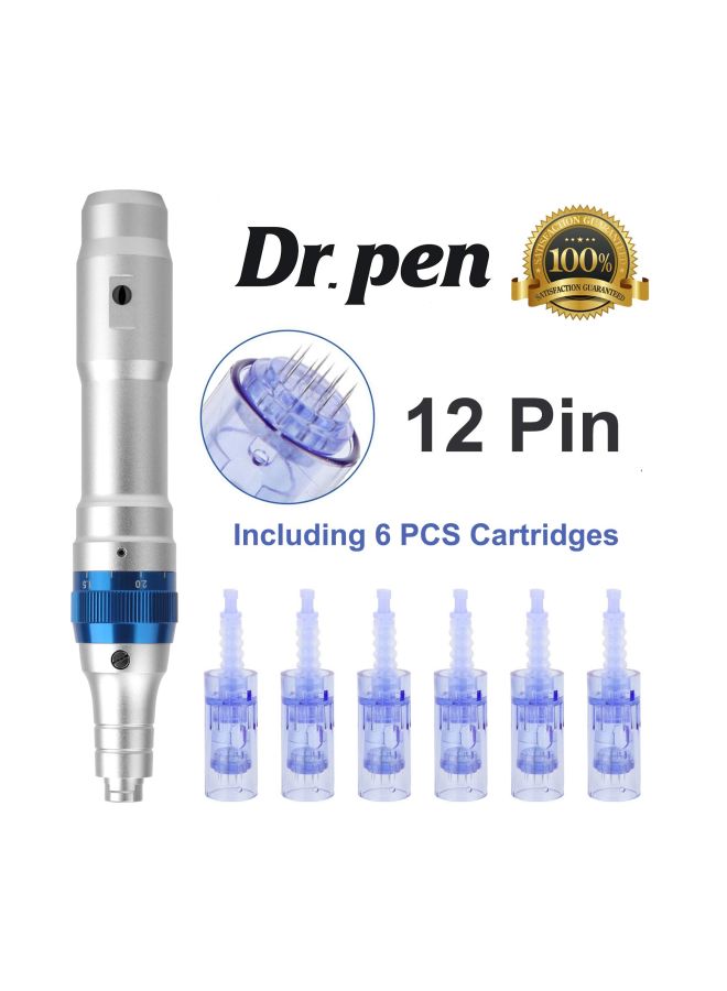 Boeson Dr. Pen Ultima A6 Professional Microneedling Pen Silver/Blue  - Image 2