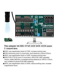 ماركة غير محددة ميكروسكوب قابل للتعديل 130X وعدسة تكبير مع محول C Mount  - Image 3
