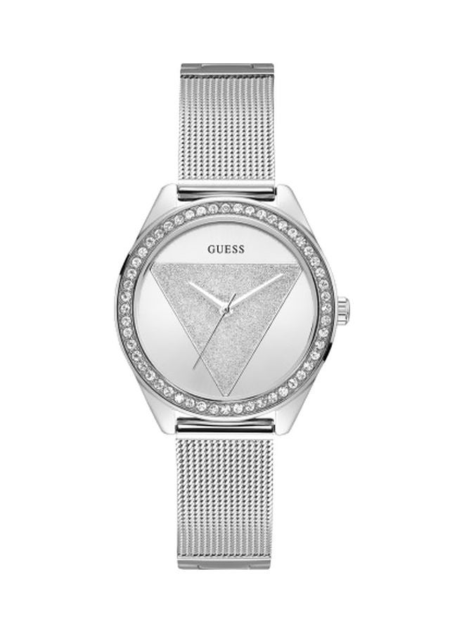 جس ساعة يد بعقارب وسوار من الستانلس ستيل طراز W1142L1 للنساء - Image 1