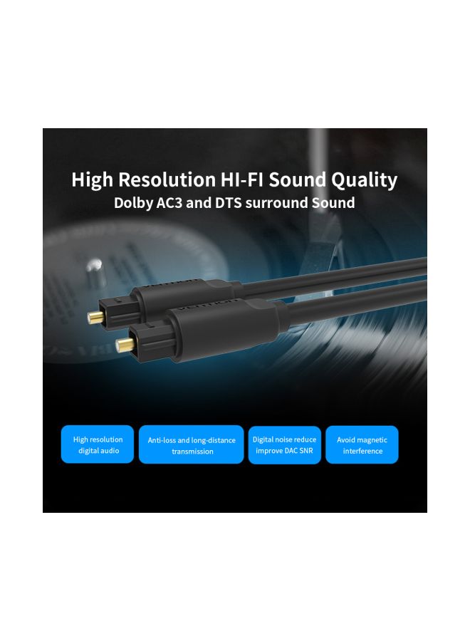 VENTION Digital Optical Fiber Audio Cable Black - Image 2