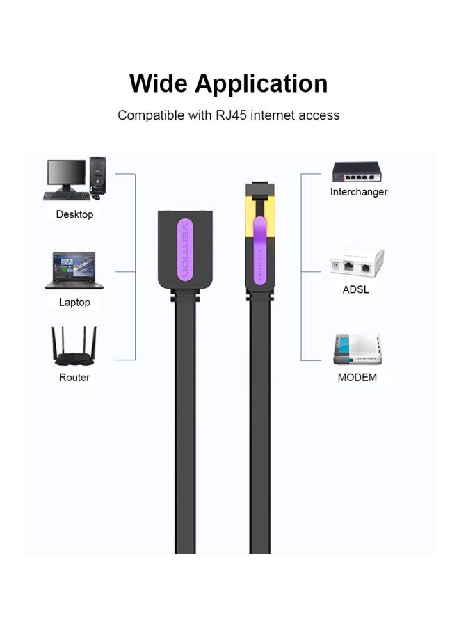 VENTION CAT 7 RJ45 LAN Network Extension Cable Black  - Image 3