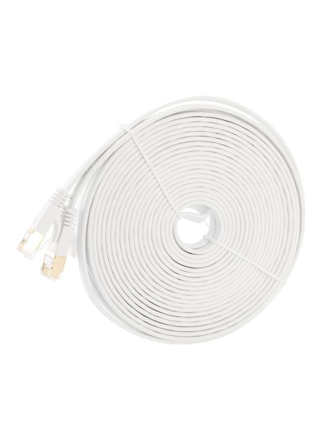 Generic - CAT 7 RJ45 LAN Ethernet Connector Cable White - Image 1