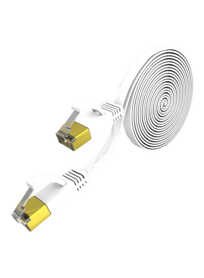 Generic - CAT 7 RJ45 LAN Ethernet Connector Cable White - Image 1
