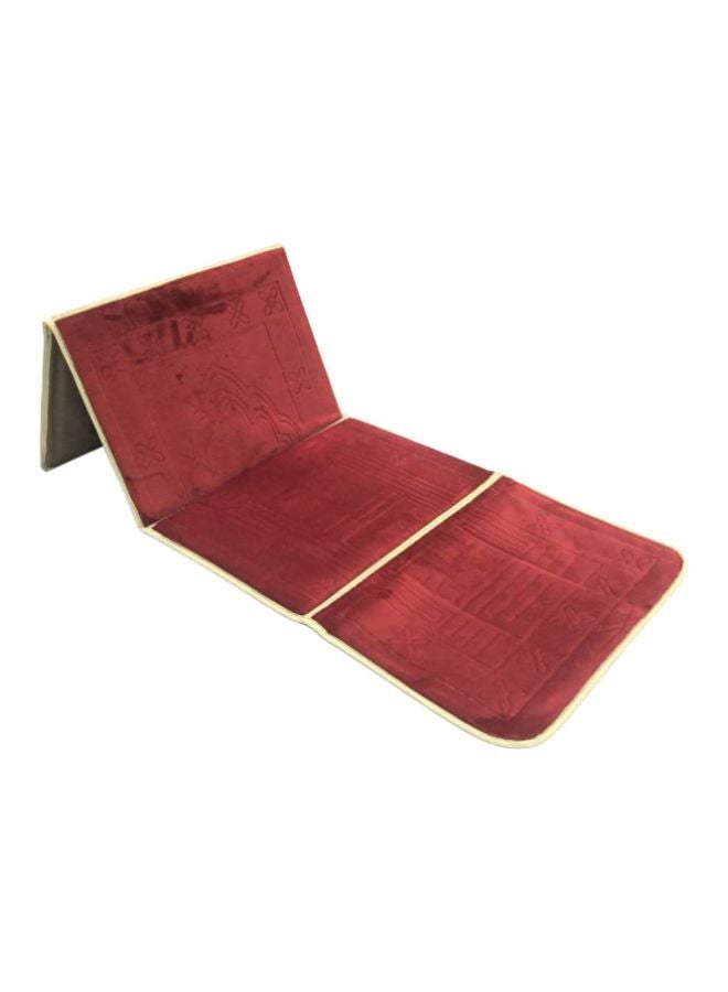 2-In-1 Foldable Prayer Mat With Backrest Red 110x55cm