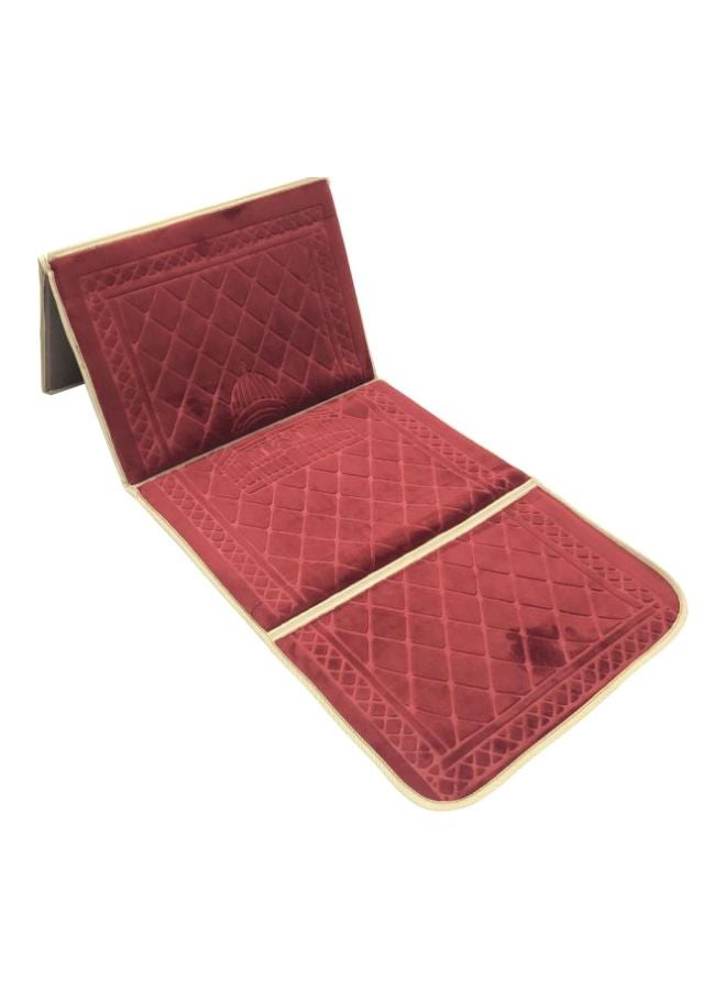 2-In-1 Foldable Prayer Mat With Backrest Red 54x145cm