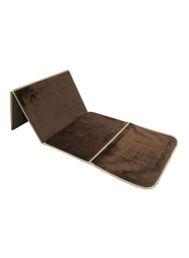 2 In 1 Foldable Prayer Mat And Backrest Brown 114x54cm