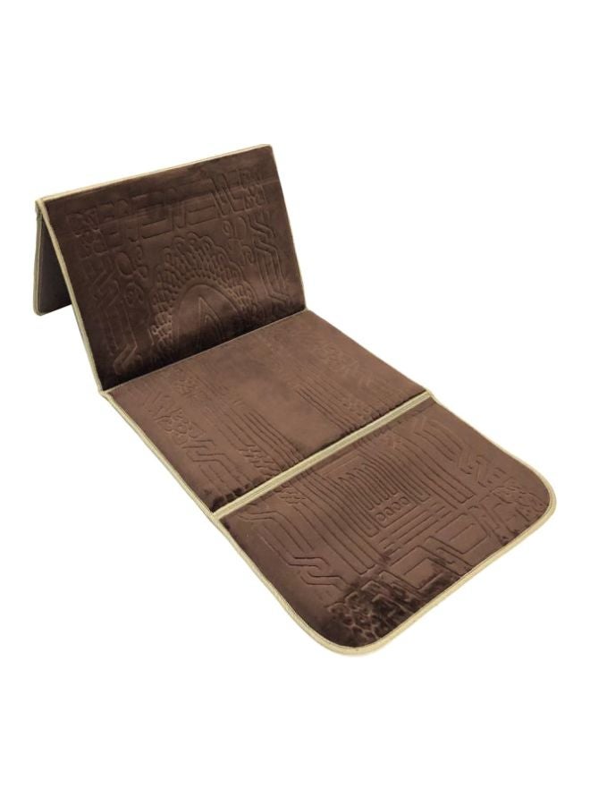 2-In-1 Foldable Prayer Mat Brown 110x54cm