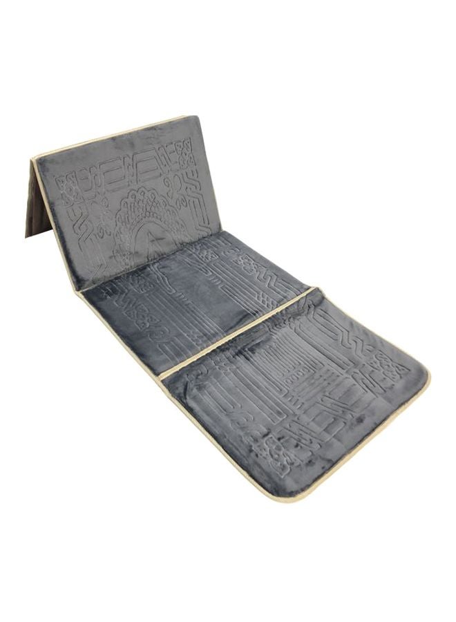 Generic - 2 In 1 Foldable Prayer Mat And Backrest Grey 110x55cm - Image 1
