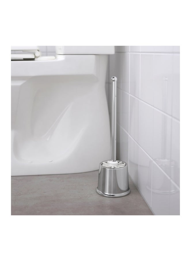 VOXNAN Toilet Brush Holder Silver/White 31centimeter - Image 3