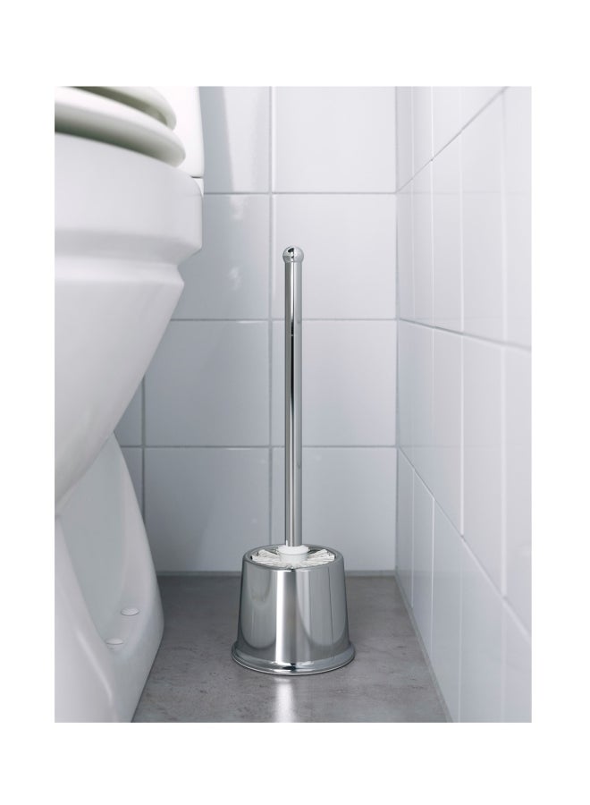 VOXNAN Toilet Brush Holder Silver/White 31centimeter - Image 4