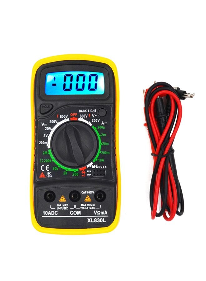 Portable Digital Multimeter Backlight Tester Black/Yellow 14.5x7x4centimeter - Image 1