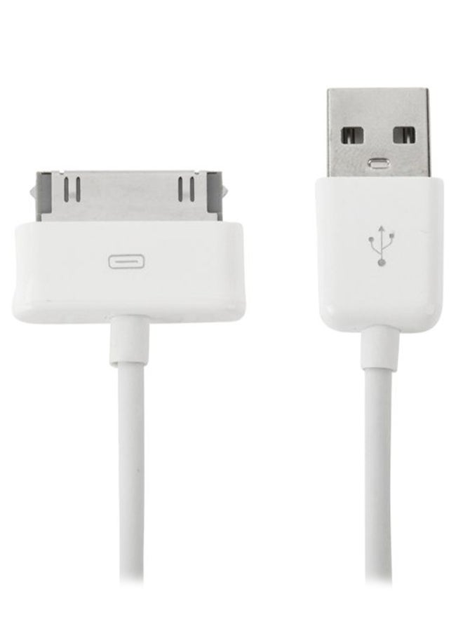 كابل شحن ومزامنة بيانات من 30 دبوس إلى USB أبيض - Image 1
