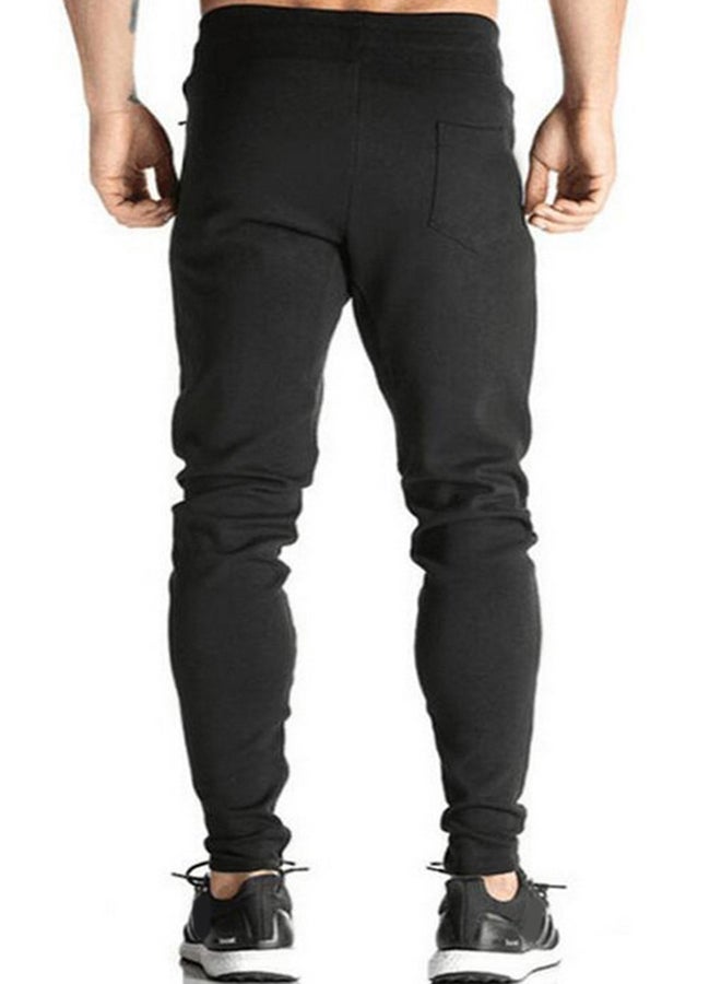 Solid Pattern Skinny Fit Joggers Black  - Image 2