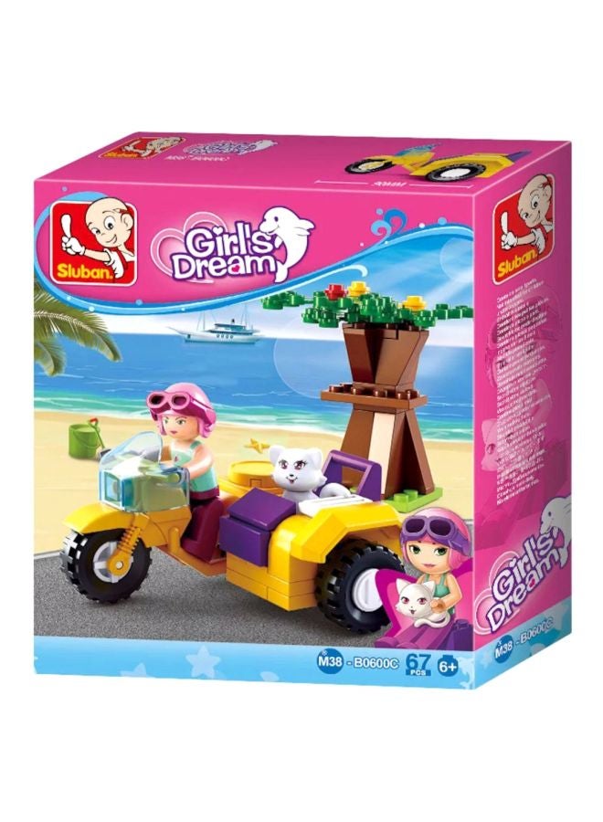 Sluban 1860425260460 67-Piece Motorcycle With Sidecar Building Set M38-B0600C 67 6+ Years - Image 2