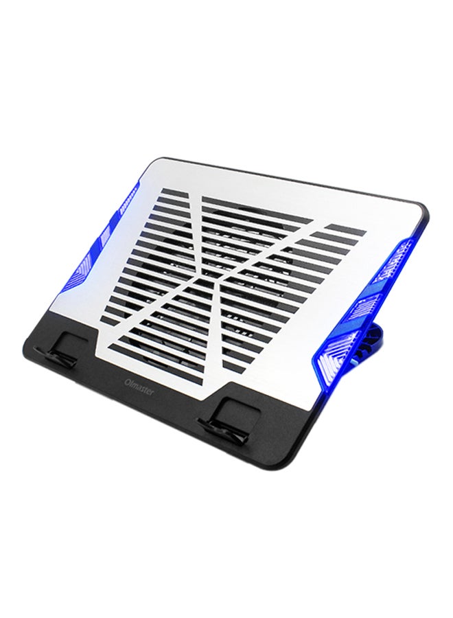oimaster Laptop Ventilated Holder Heat Dissipation Panel with Blue Light 39 x 29 x 3.2centimeter Silver/Black - Image 1