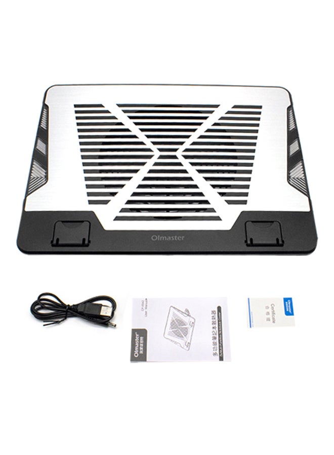 oimaster Laptop Ventilated Holder Heat Dissipation Panel with Blue Light 39 x 29 x 3.2centimeter Silver/Black - Image 3