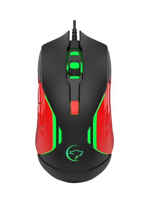 G837 Optical Wired Gaming Mouse With Colorful Breathing Light Black/Red