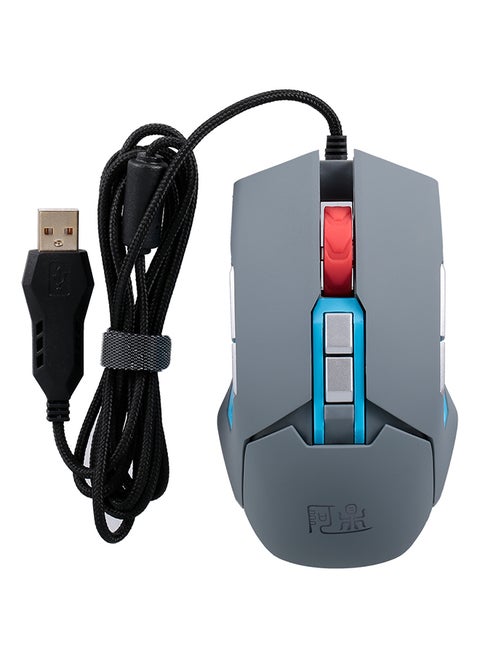 USB Multi Function 9 Programmable Buttons Wired Gaming Mouse For Office Grey