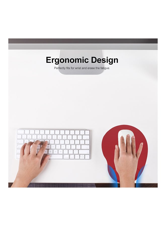 Comfortable Mouse Pad with Wrist Rest Support Red