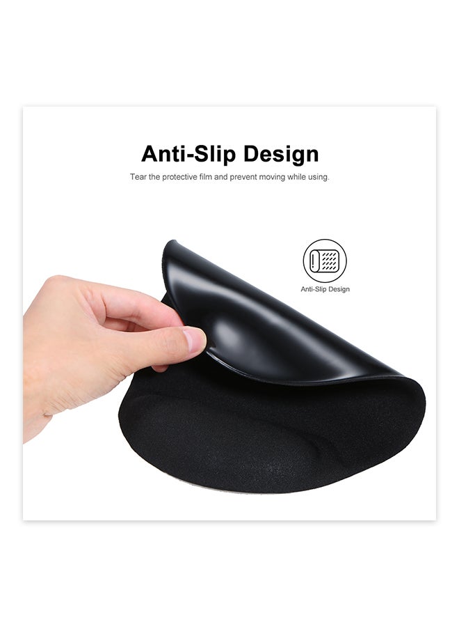 Mouse Pad Mat with Wrist Rest Support Black  - Image 3