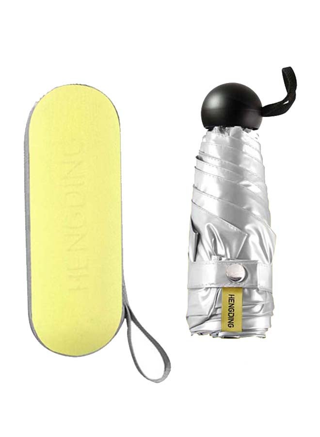 Anti-UV Umbrella With Case Yellow/Silver