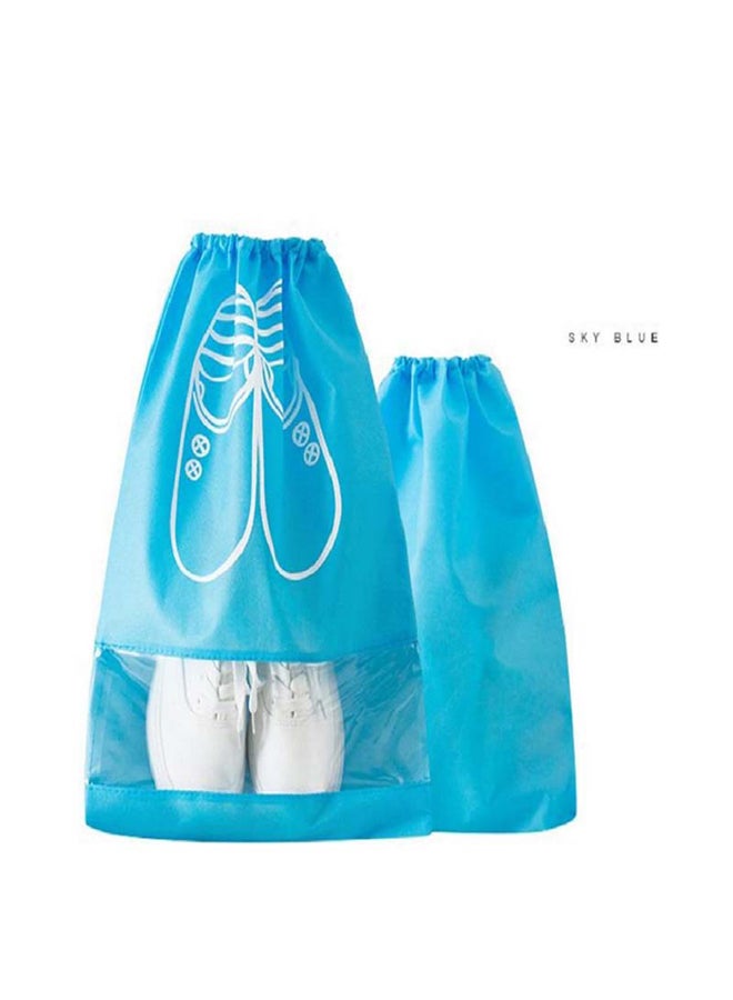 10-Pcs Portable Travel Shoe Bags Storage Organizer Bag Blue 44x32cm  - Image 2