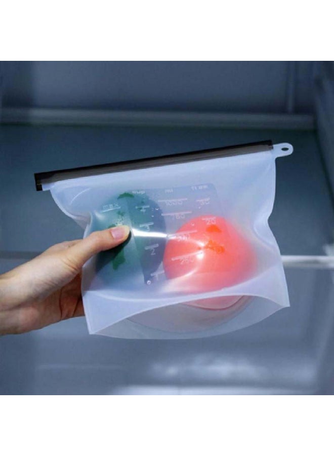 4-Piece Reusable Vacuum Storage Silicone Bag Silicone Food Freezer Multicolour 5x5cm - Image 3